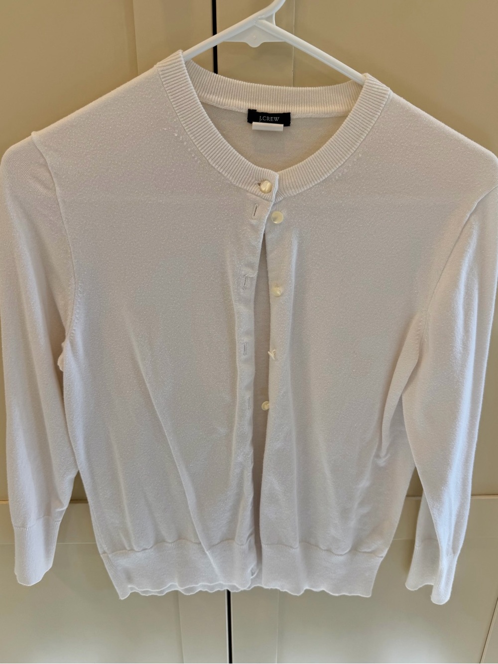 J. Crew Ivory Button-Front Knit Jackie Cardigan